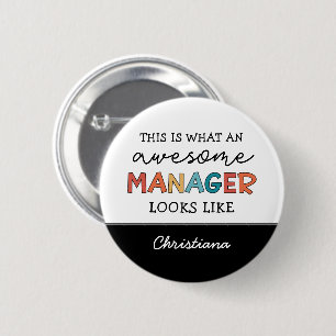 Personalised Retro Awesome Manager Funny 6 Cm Round Badge
