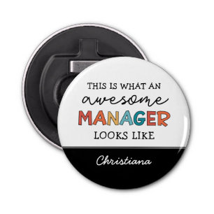 Personalised Retro Awesome Manager Funny Bottle Opener