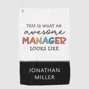 Personalised Retro Awesome Manager Funny Golf Towel