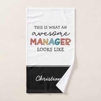 Personalised Retro Awesome Manager Funny Hand Towel