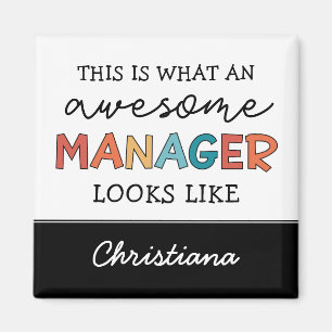 Personalised Retro Awesome Manager Funny Magnet