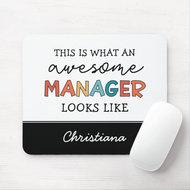 Personalised Retro Awesome Manager Funny Mouse Pad (With Mouse)