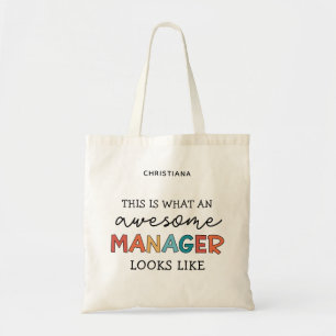 Personalised Retro Awesome Manager Funny Tote Bag