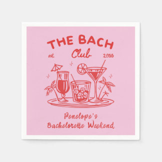 Personalised Retro Bachelorette Party Invite Napkin