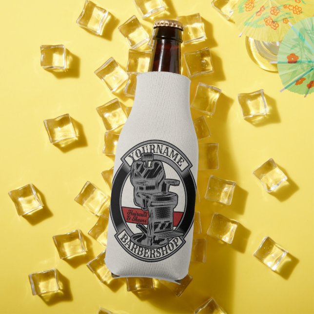 Personalised Retro BarberShop Barber Chair Salon  Bottle Cooler (In Situ Summer)