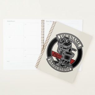 Personalised Retro BarberShop Barber Chair Salon  Planner