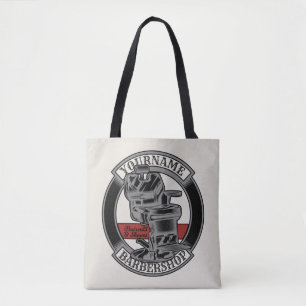 Personalised Retro BarberShop Barber Chair Salon Tote Bag