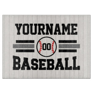 Personalised Retro Baseball Player NAME Team Cutting Board