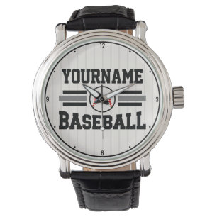 Personalised Retro Baseball Player NAME Team Watch