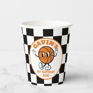 Personalised Retro Basketball Birthday Party Cute Paper Cups