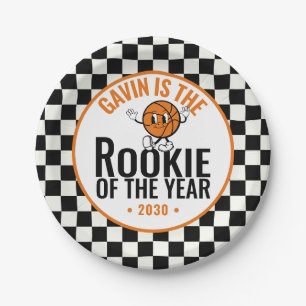 Personalised Retro Basketball Birthday Party Paper Plate