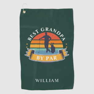Personalised Retro Best Grandpa By Par Retirement Golf Towel