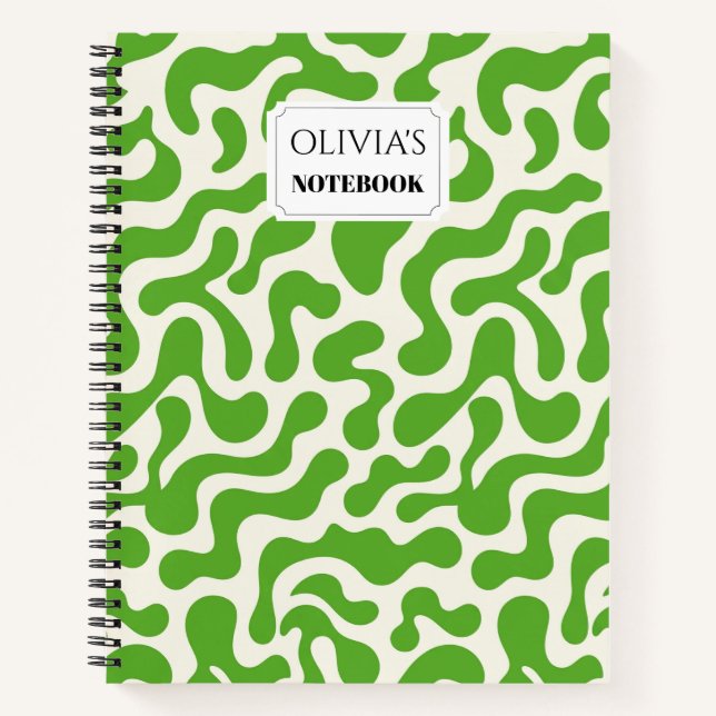 Personalised Retro Blob Spiral Notebook (Front)