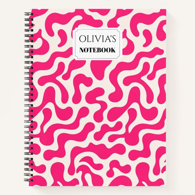 Personalised Retro Blob Spiral Notebook (Front)