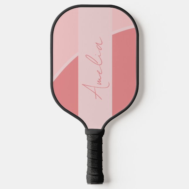 Personalised Retro Blush Pink Pickleball Paddle (Front)