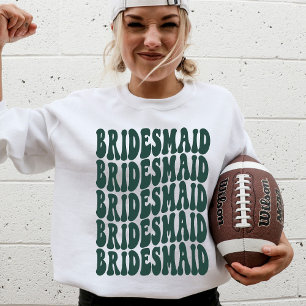 Personalised Retro Boho Emerald Green Bachelorette Sweatshirt