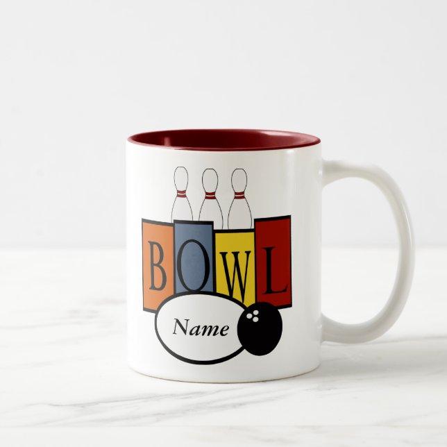 Personalised Retro Bowling Mug Gift (Right)