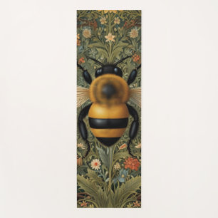 Personalised retro bumblebee boho botanical yoga mat