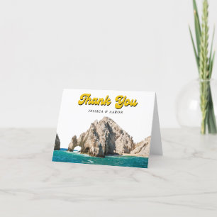 Personalised Retro Cabo Wedding Thank You Note Card