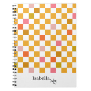 Personalised Retro Checkers Notebook