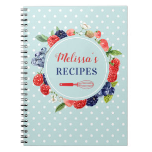 Personalised Retro Chic Kitchen Dessert Recipe Notebook