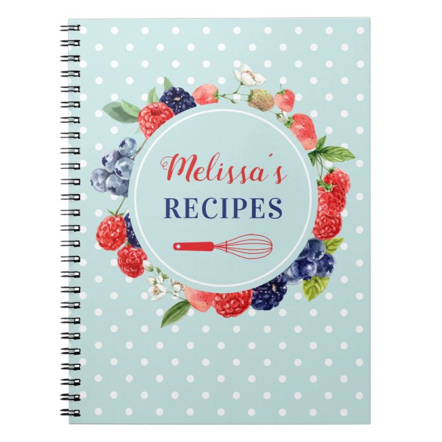 Personalised Retro Chic Kitchen Dessert Recipe Notebook (Front)