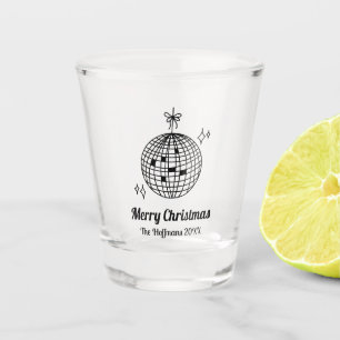 Personalised Retro Christmas Favour Shot Glass