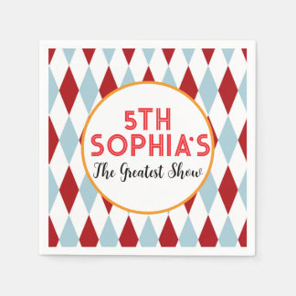 Personalised Retro Circus Diamond Pattern Custom Napkin