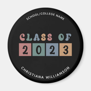 Personalised Retro Class of 2023 Graduation Cute Magnet