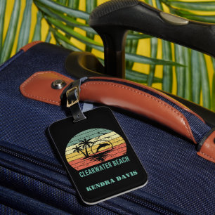 Personalised Retro Clearwater Beach Souvenir Luggage Tag