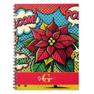 Personalised Retro Comic Book Pop Art Poinsettia