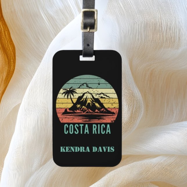 Personalised Retro Costa Rica Souvenir Luggage Tag (Creator Uploaded)