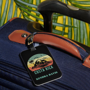 Personalised Retro Costa Rica Souvenir Luggage Tag
