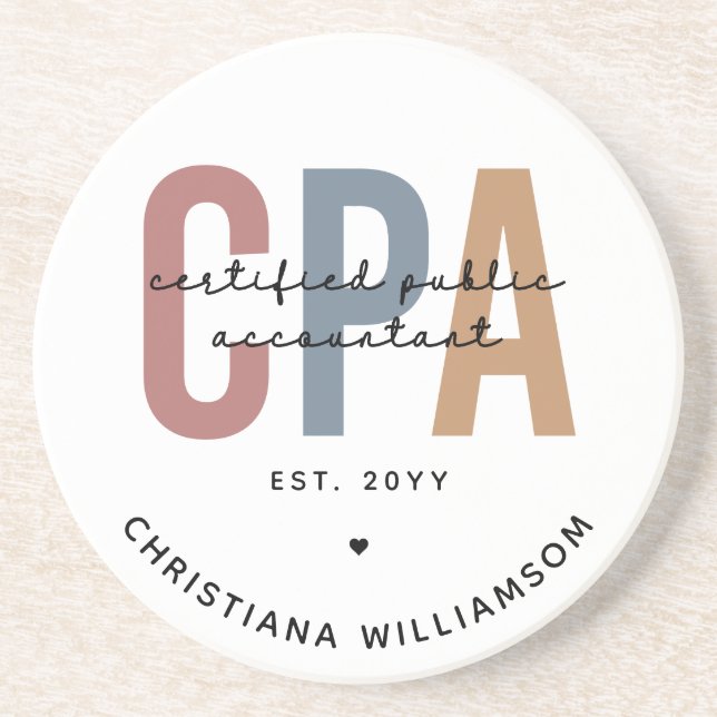 Personalised Retro CPA Certified Public Accountant Coaster (Front)