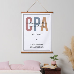 Personalised Retro CPA Certified Public Accountant Hanging Tapestry