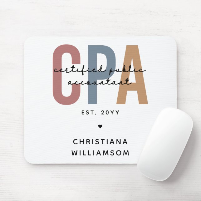 Personalised Retro CPA Certified Public Accountant Mouse Pad (With Mouse)