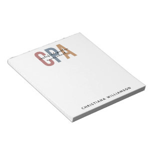 Personalised Retro CPA Certified Public Accountant Notepad