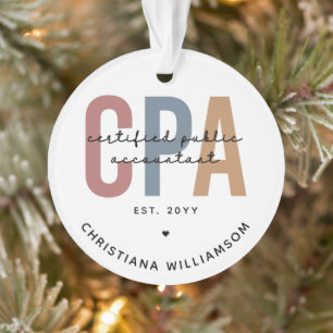 Personalised Retro CPA Certified Public Accountant Ornament