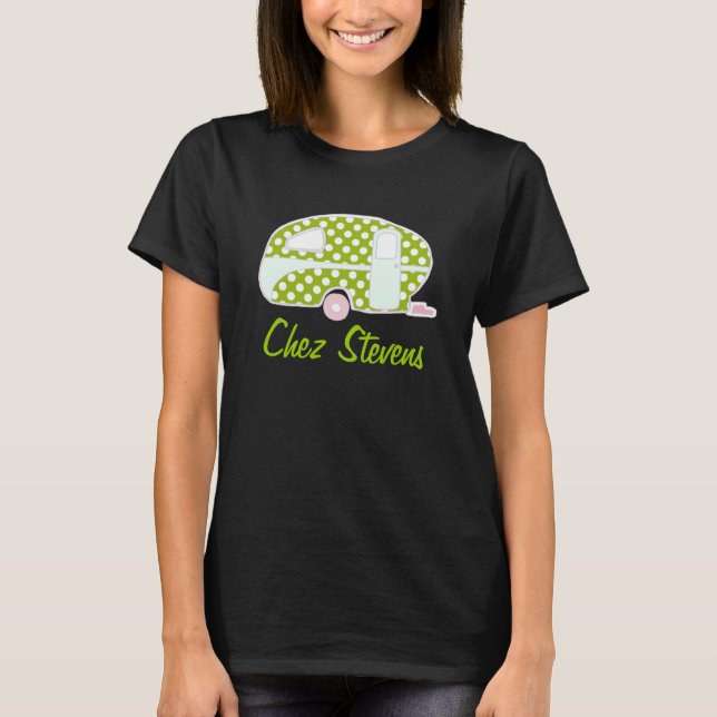 Personalised Retro Design Caravan Owners T Shirt (Front)