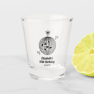 Personalised Retro Disco Ball Birthday Shot Glass