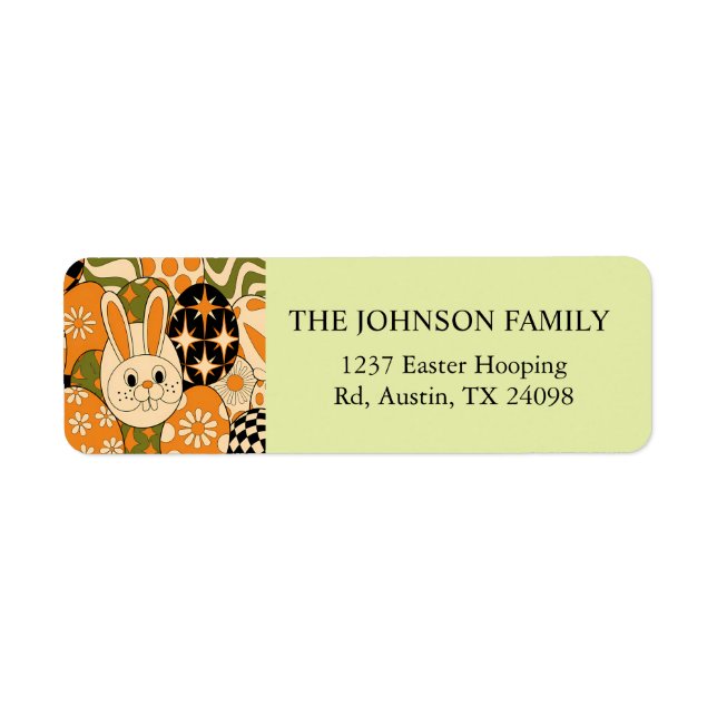 Personalised Retro Easter Return Address Label (Front)