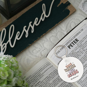 Personalised retro faith teacher appreciation key ring