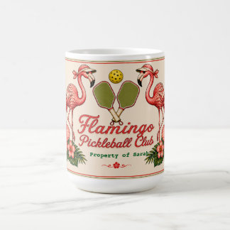 Personalised Retro Flamingo Pickleball Mug
