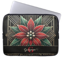 Personalised Retro Floral Art Deco Poinsettia