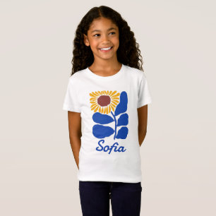 Personalised Retro Floral Daisy Custom Name Gift T-Shirt