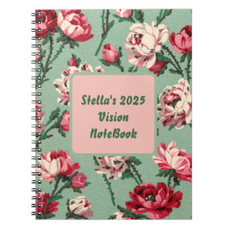 Personalised Retro floral Vision notebook 2025