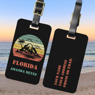 Personalised Retro Florida Luggage Tag