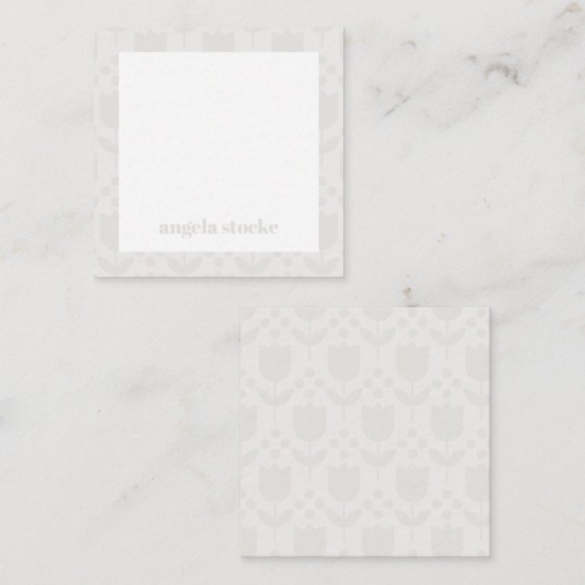 Personalised Retro Flower Note Card (Front/Back)