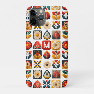 Personalised Retro Folk Floral Monogram Case-Mate iPhone Case