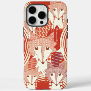 Personalised Retro Fox Art Red Retro  iPhone 16 Pro Max Case